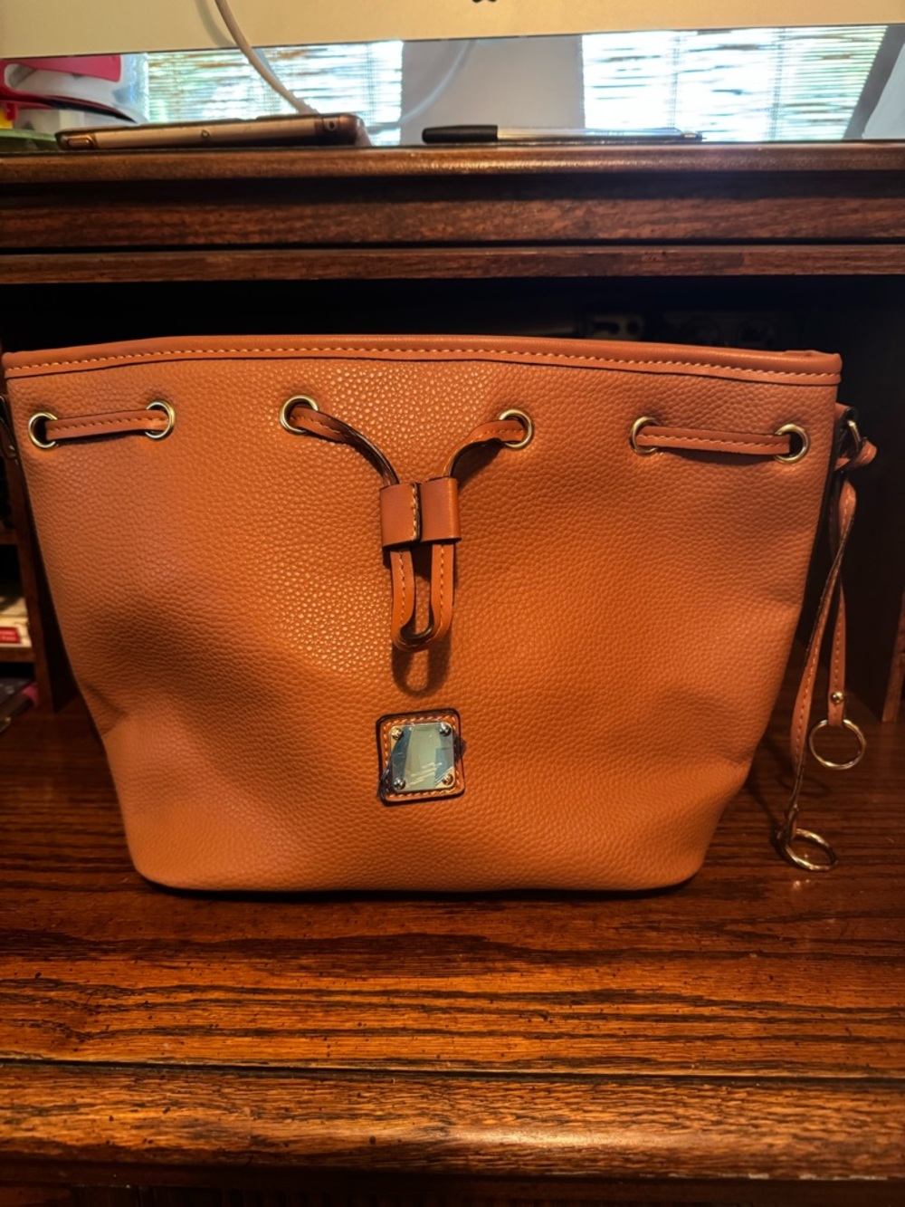 Tan Drawstring Bucket Bag - Women's Fashion Tote